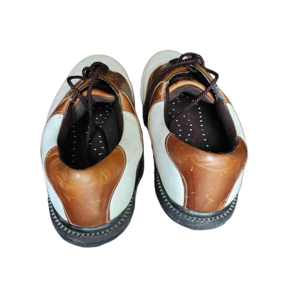 Footjoy Mens Golf Shoes White Brown Lace Up Size 10 - Picture 6 of 6